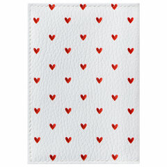 Обложка для паспорта натуральная кожа флоттер, принт &laquo;Сердечки&raquo;, цвет белый, BRAUBERG, 238866