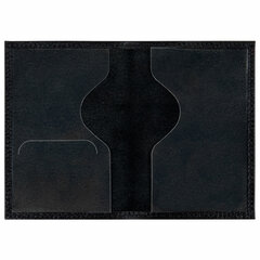 Обложка для паспорта натуральная кожа флоттер, принт &laquo;Сердечки&raquo;, цвет черный, BRAUBERG, 238867