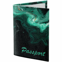 Обложка для паспорта натуральная кожа флоттер, принт &laquo;Дым&raquo;, цвет черный, BRAUBERG, 238869