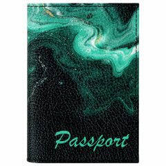 Обложка для паспорта натуральная кожа флоттер, принт &laquo;Дым&raquo;, цвет черный, BRAUBERG, 238869