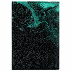 Обложка для паспорта натуральная кожа флоттер, принт &laquo;Дым&raquo;, цвет черный, BRAUBERG, 238869