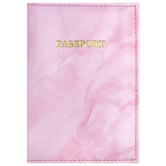Обложка для паспорта искусственная кожа, принт &laquo;Soft Marble&raquo;, пудрово-розовый, STAFF, 238870