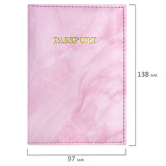 Обложка для паспорта искусственная кожа, принт &laquo;Soft Marble&raquo;, пудрово-розовый, STAFF, 238870