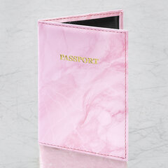 Обложка для паспорта искусственная кожа, принт &laquo;Soft Marble&raquo;, пудрово-розовый, STAFF, 238870
