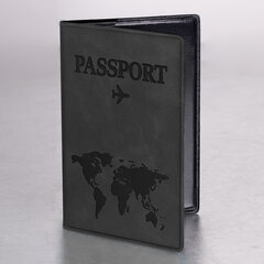 Обложка для паспорта &laquo;Passport Map&raquo;, мягкая экокожа, графитовая, STAFF, 238875