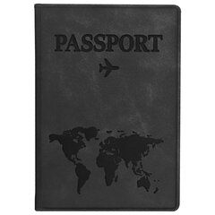 Обложка для паспорта &laquo;Passport Map&raquo;, мягкая экокожа, графитовая, STAFF, 238875