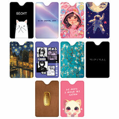 Обложка-карман для карт и пропусков с вырезом &laquo;Cool Mix&raquo;, 95&times;65 мм, 10 дизайнов ассорти, ПВХ, STAFF, 238878