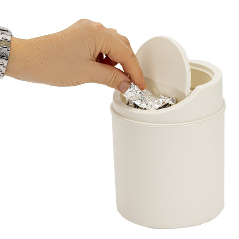 Контейнер урна ведерко для мусора НАСТОЛЬНОЕ 2,4 л 165x135мм, белый, BoomHouse, 238897