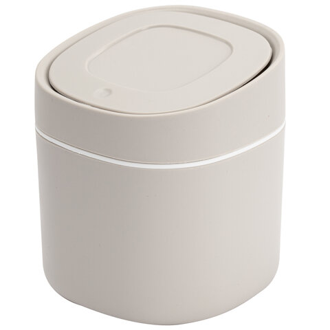 Контейнер урна ведерко для мусора с микролифтом НАСТОЛЬНОЕ 2,8 л 155х135мм бел. BoomHouse, 238899