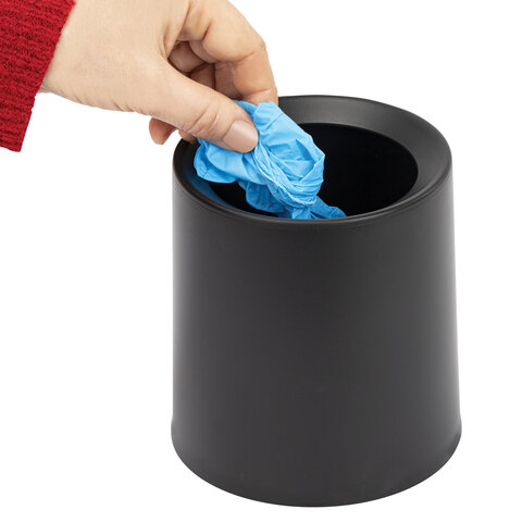 Контейнер урна ведерко для мусора НАСТОЛЬНОЕ без крышки 2л 155х130х145мм черный BoomHouse, 238901