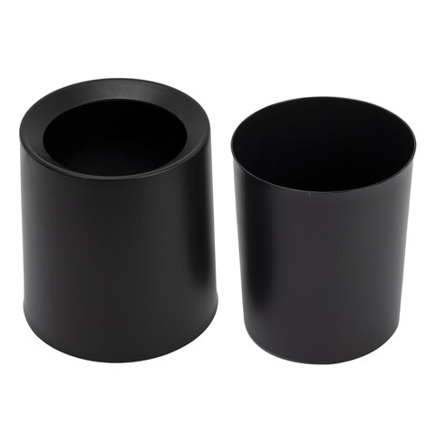 Контейнер урна ведерко для мусора НАСТОЛЬНОЕ без крышки 2л 155х130х145мм черный BoomHouse, 238901