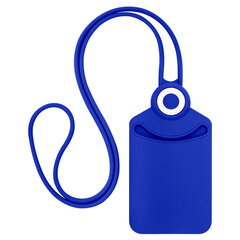 Бейдж вертикальный для пропуска и ID-карт, СИЛИКОНОВЫЙ, 85&times;54 мм, шнурок 42 см, синий, BRAUBERG, 238902