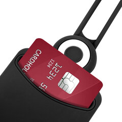 Бейдж вертикальный для пропуска и ID-карт, СИЛИКОНОВЫЙ, 85&times;54 мм, шнурок 42 см, черный, BRAUBERG, 238904