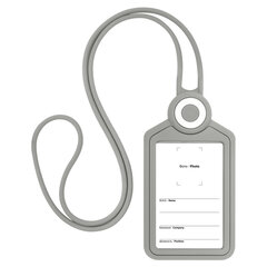 Бейдж вертикальный для пропуска и ID-карт, СИЛИКОНОВЫЙ, 85&times;54 мм, шнурок 42 см, серый, BRAUBERG, 238905