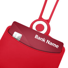 Бейдж горизонтальный для пропуска и ID-карт, СИЛИКОНОВЫЙ, 54&times;85 мм, шнурок 42 см, красный BRAUBERG, 238907