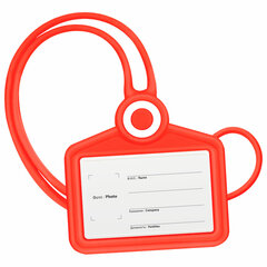 Бейдж горизонтальный для пропуска и ID-карт, СИЛИКОНОВЫЙ, 54&times;85 мм, шнурок 42 см, красный BRAUBERG, 238907