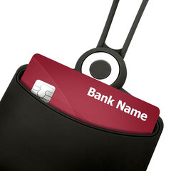 Бейдж горизонтальный для пропуска и ID-карт, СИЛИКОНОВЫЙ, 54&times;85 мм, шнурок 42 см, черный, BRAUBERG, 238908