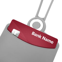 Бейдж горизонтальный для пропуска и ID-карт, СИЛИКОНОВЫЙ, 54&times;85 мм, шнурок 42 см, серый, BRAUBERG, 238909