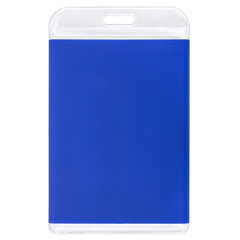 Бейдж вертикальный для пропуска и ID-карт, 85&times;54 мм, синий, BRAUBERG ULTRA, 238910