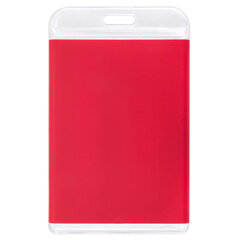 Бейдж вертикальный для пропуска и ID-карт, 85&times;54 мм, красный, BRAUBERG ULTRA, 238911