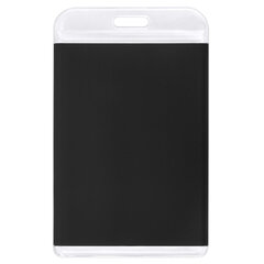 Бейдж вертикальный для пропуска и ID-карт, 85&times;54 мм, черный, BRAUBERG ULTRA, 238912