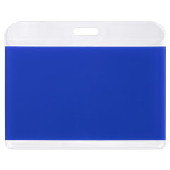 Бейдж горизонтальный для пропуска и ID-карт, 54&times;85 мм, синий, BRAUBERG ULTRA, 238914