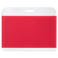 Бейдж горизонтальный для пропуска и ID-карт, 54&times;85 мм, красный, BRAUBERG ULTRA, 238915