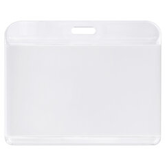 Бейдж горизонтальный для пропуска и ID-карт, 54&times;85 мм, белый, BRAUBERG ULTRA, 238917