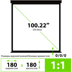 Экран Cactus Triscreen CS-PST-180&times;180, 180&times;180 см, 1:1, напольный, черный