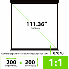 Экран Cactus TriExpert CS-PSTE-200&times;200-BK, 200&times;200 см, 1:1, напольный, черный