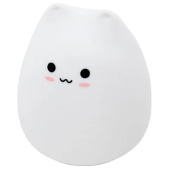 Ночник силиконовый LED &laquo;Котик&raquo; 90&times;89&times;102 мм, белый свет/<wbr/>RGB, таймер, USB, аккумулятор 400 мАч, DASWERK (ДАСВЕРК), 238935