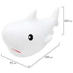 Ночник силиконовый LED &laquo;Акула&raquo; 190&times;91&times;103 мм, белый свет/<wbr/>RGB, таймер, USB, аккумулятор 1200 мАч, DASWERK (ДАСВЕРК), 238940