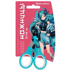 Ножницы 130 мм, мятные, с цветной печатью &laquo;Аниме&raquo;, BRAUBERG ANIME, 238956