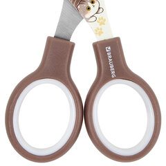 Ножницы 130 мм, коричневые, с цветной печатью &laquo;Милые котики&raquo;, BRAUBERG CUTE CATS, 238957