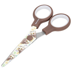 Ножницы 130 мм, коричневые, с цветной печатью &laquo;Милые котики&raquo;, BRAUBERG CUTE CATS, 238957