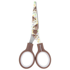 Ножницы 130 мм, коричневые, с цветной печатью &laquo;Милые котики&raquo;, BRAUBERG CUTE CATS, 238957
