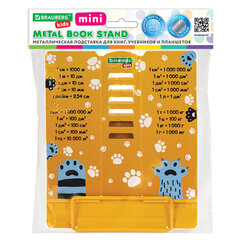 Подставка для книг и учебников BRAUBERG KIDS mini "Лапки" с единицами измерения, регулируемый угол наклона, металлическая, 238970