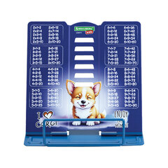 Подставка для книг и учебников BRAUBERG KIDS mini "Корги" с таблицей умножения, регулируемый угол наклона, металлическая, 238971