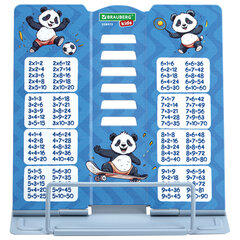 Подставка для книг и учебников BRAUBERG KIDS mini &laquo;Panda&raquo; с таблицей умножения, регулируемый угол наклона, металлическая, 238975