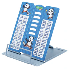 Подставка для книг и учебников BRAUBERG KIDS mini &laquo;Panda&raquo; с таблицей умножения, регулируемый угол наклона, металлическая, 238975