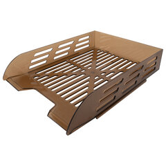 Лоток горизонтальный для бумаг BRAUBERG ECO, 330&times;245&times;65 мм, сетчатый, дымчатый, 239012