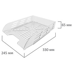Лоток горизонтальный для бумаг BRAUBERG ECO, 330&times;245&times;65 мм, сетчатый, прозрачный, 239013