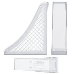 Лоток вертикальный для бумаг BRAUBERG ECO, 240&times;80&times;290 мм, сетчатый, прозрачный, 239016