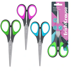 Ножницы ERICH KRAUSE &laquo;EasyCut+&raquo;, 17 см, ассорти, блистер, 35099