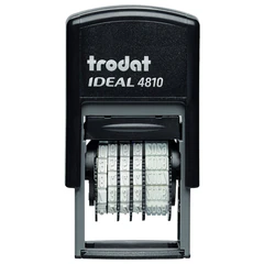 Датер-мини месяц ЦИФРАМИ ДЛЯ БАНКА, оттиск 20&times;3,8 мм, синий,TRODAT IDEAL 4810P2, корпус черный, подушка, 218614