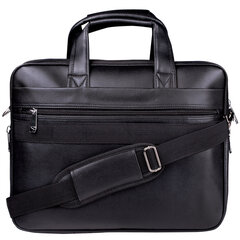 Сумка портфель BRAUBERG CARBON с отделением для ноутбука 15-16", 2 отделения, экокожа, черная, 32&times;41&times;12 см, 240399