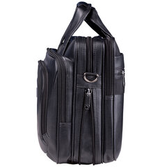 Сумка портфель BRAUBERG CARBON с отделением для ноутбука 15-16", 2 отделения, экокожа, черная, 32&times;41&times;12 см, 240399