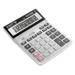 Калькулятор настольный металлический STAFF STF-1712 (200&times;152 мм), 12 разрядов, двойное питание, 250121