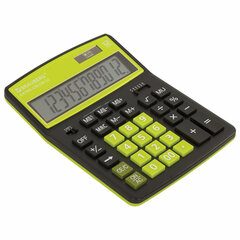 Калькулятор настольный BRAUBERG EXTRA COLOR-12-BKLG (206&times;155 мм), 12 разрядов, двойное питание, ЧЕРНО-САЛАТОВЫЙ, 250477
