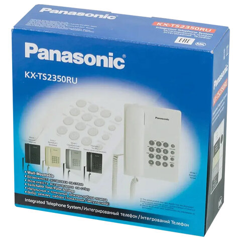 Телефон PANASONIC KX-TS2350RUB, черный, повторный набор, тональный/импульсный режим - фото 6